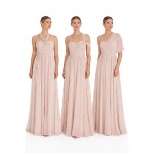 Jenny Yoo Aidan Convertible Strapless Chiffon Maxi Dress Size 6 Bridesmaid Gown